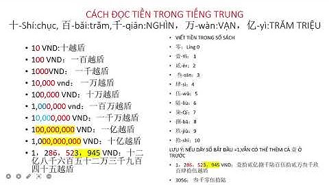 CÁCH ĐỌC SỐ TRONG TIẾNG TRUNG