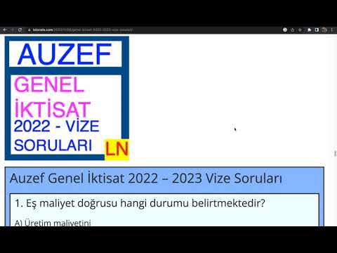 Genel İktisat 2022 - 2023 Vize Soruları