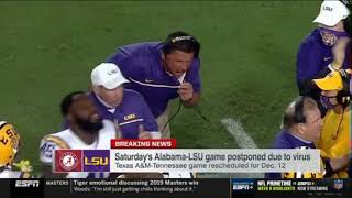 2020 #1 Alabama at LSU Postponed Due to COVID-19 (ESPN SportsCenter)