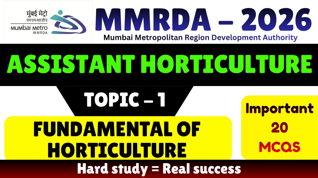 Fundamental of Horticulture MCQS | MMRDA 2026 Assistant Horticulture Pdf Notes | MMRDA Horticulture