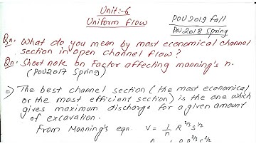 Most Economical channel section | Factor affecting Manning