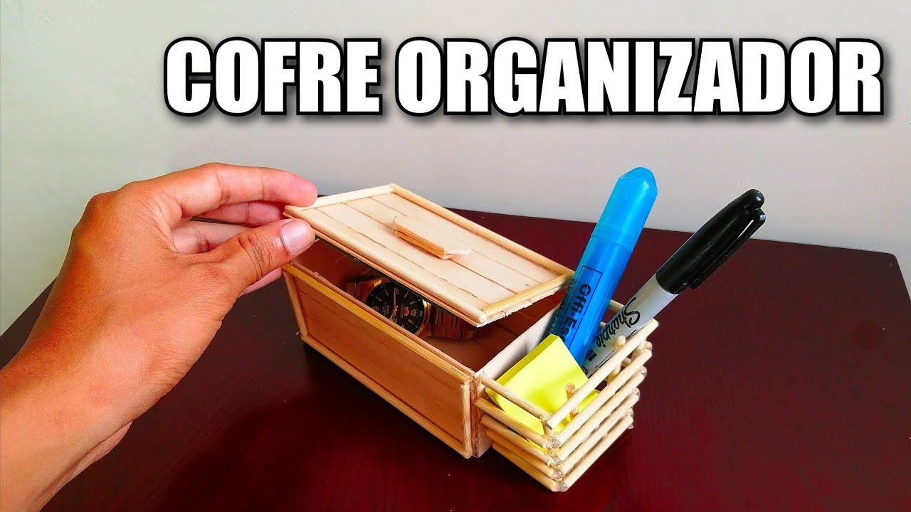 COFRE ORGANIZADOR hecho con palitos de helado - YouTube