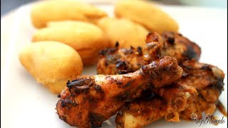Jamaican Jerk chicken and festival fry dumpling !!!