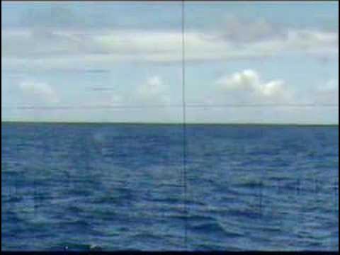 Submarine diving (view from periscope)