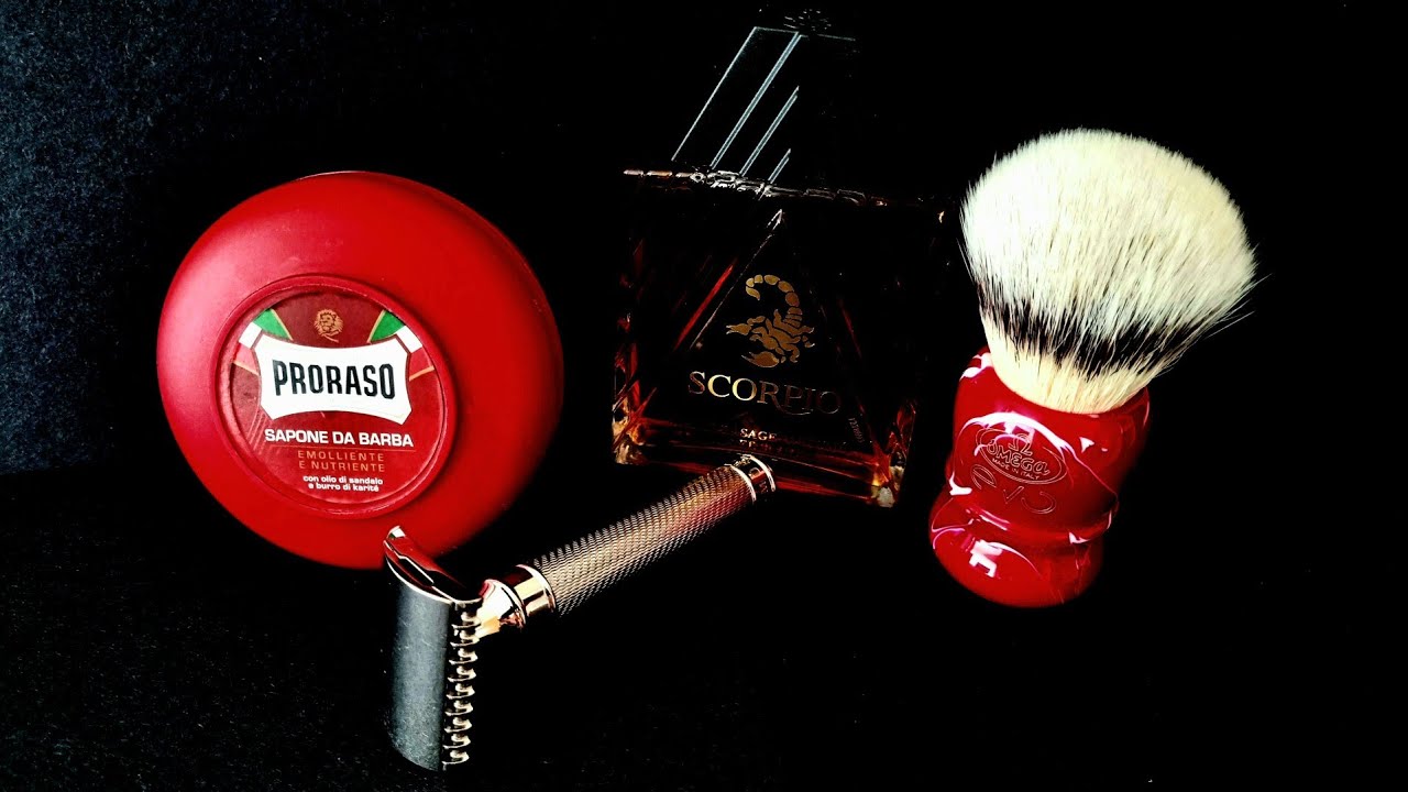 Muhle R41 GS Open Comb Safety Razor. Proraso Red Shaving Soap.