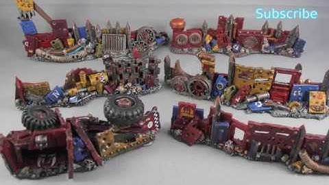 Painted Ork Barricades Warhammer 40k (40,000)