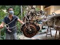 Tear Down Old Rusty Engine Car １９９３ｓ| Restoration DAEWOO Car  after ２７ Years