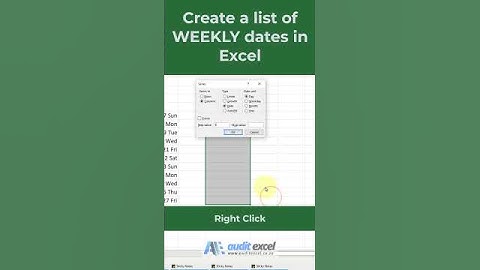 Autofill weekly dates in Excel (bi-weekly or any date series) #msexcel #excel #dataanalysis