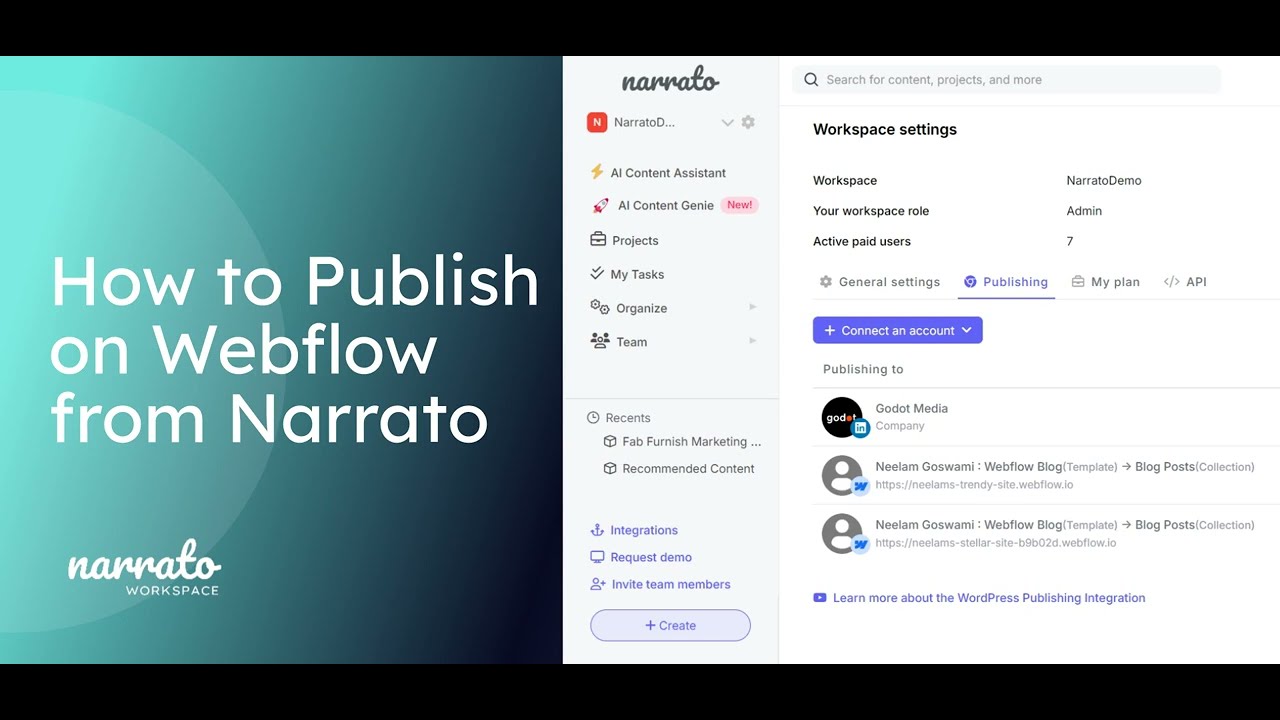 How to Publish Content to Webflow from Narrato - YouTube