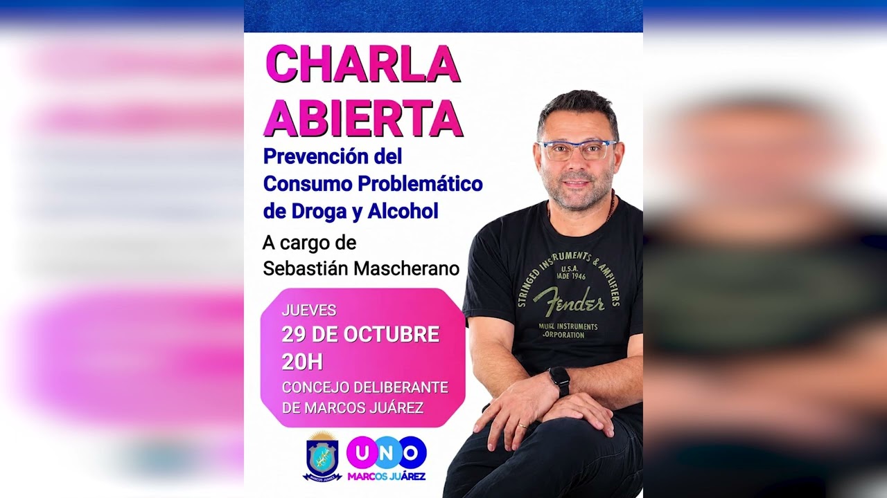 Marcos Juárez: Charla abierta sobre consumos problemáticos este jueves 29 en la ciudad