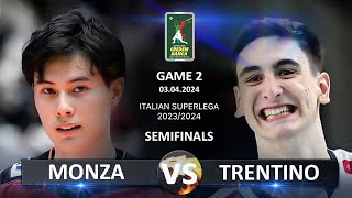 Semifinals of Italian Volleyball SuperLega 2023/2024 | Monza vs Trentino