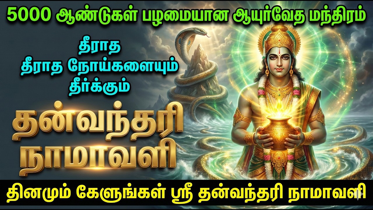 🌿உடல் ஆரோக்கியம் 🩺காக்கும் ஸ்ரீ தன்வந்தரி நாமாவளி I SRI DHANVANTARI MANTRA | 5000 Years Old Medicine