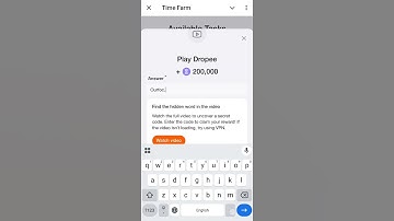 Time Farm Video Code Play Dropee |Time farm video code for today video| #timefarm #timefarmanswer