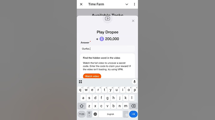 Time Farm Video Code Play Dropee |Time farm video code for today video| #timefarm #timefarmanswer