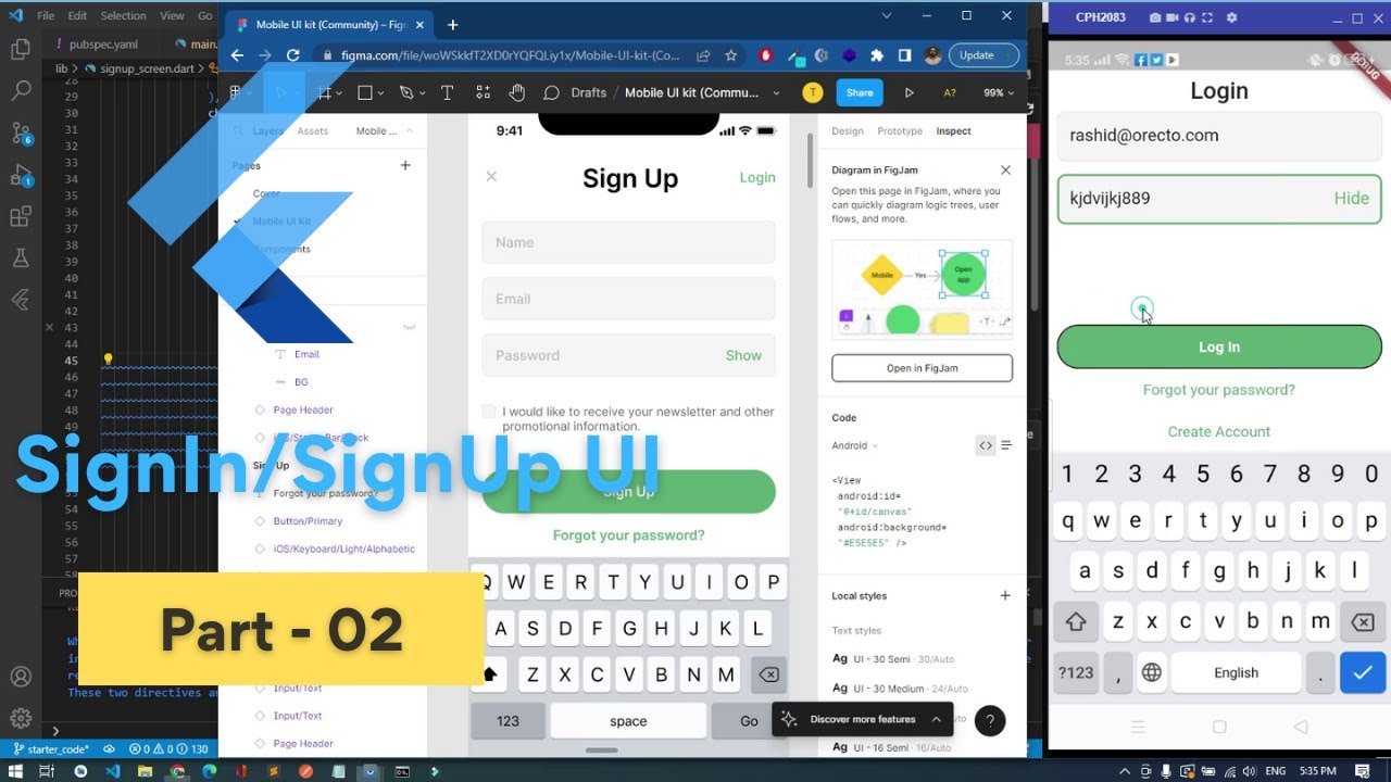 Sign and SignUp Screen UI in Flutter | Part 02 - YouTube