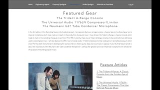 Welcome To The Recording Session Vault Website Project Tour Of The Featured Gear Section