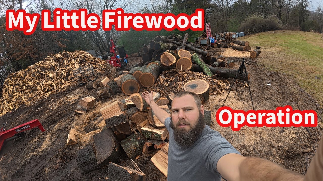 Splitting and Cutting Firewood - YouTube