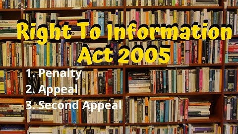 RTI Act 2005 Part 8 Penalty Appeal