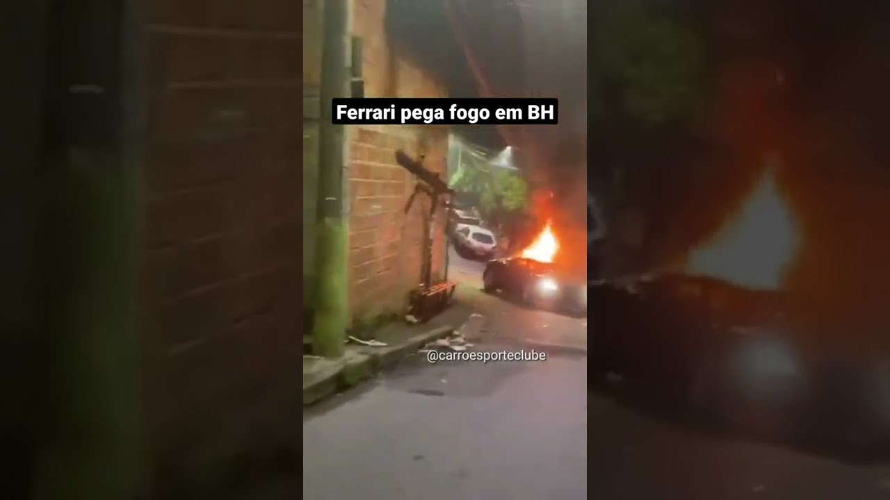 Ferrari pega fogo no Aglomerado da Serra, em BH