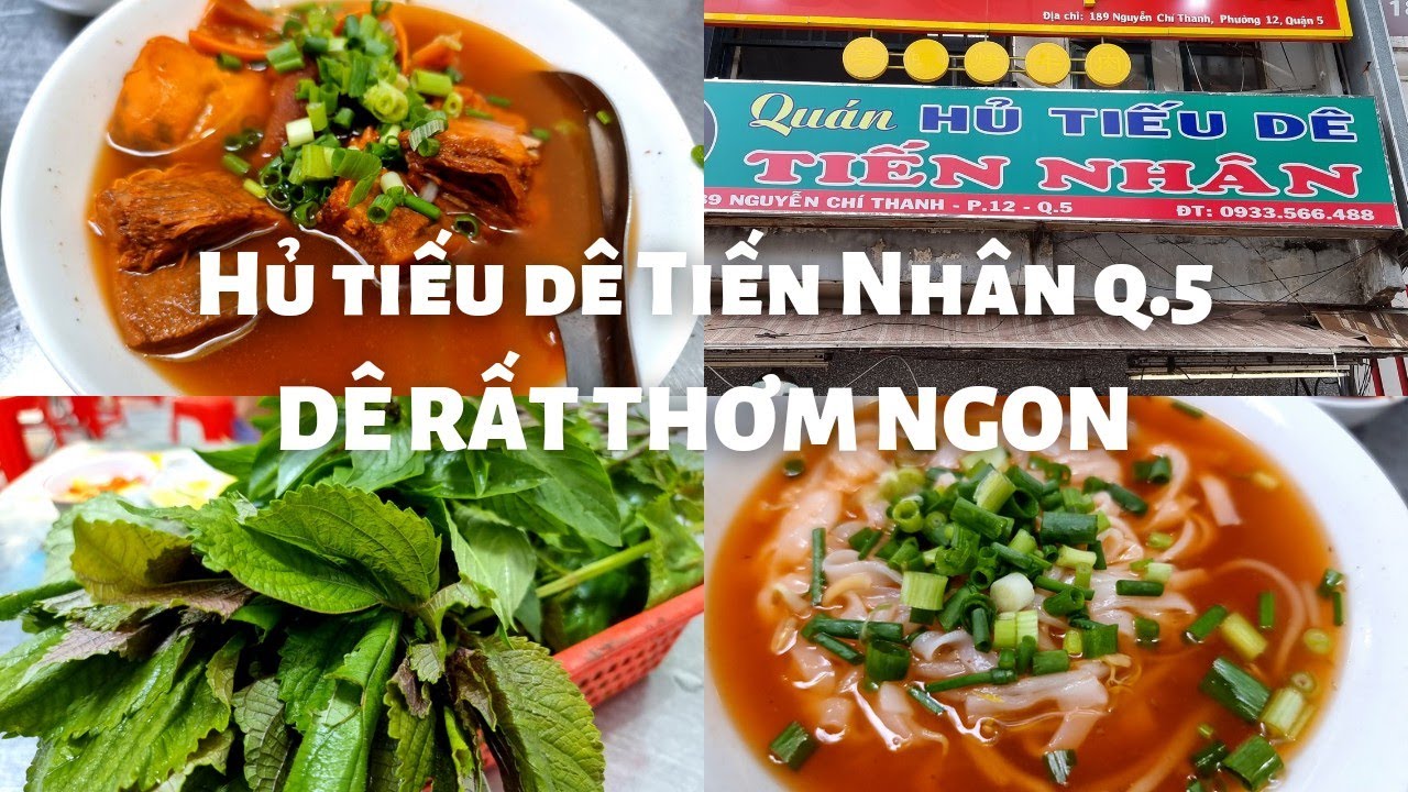 Rất đông HỦ TIẾU DÊ Tiến Nhân quận 5: Dê thơm ngon, Sa... - youtube