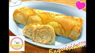 Arrollado Salado de Succhini relleno de queso mascarpone y cebollín!!! Exquisita receta casera!!!