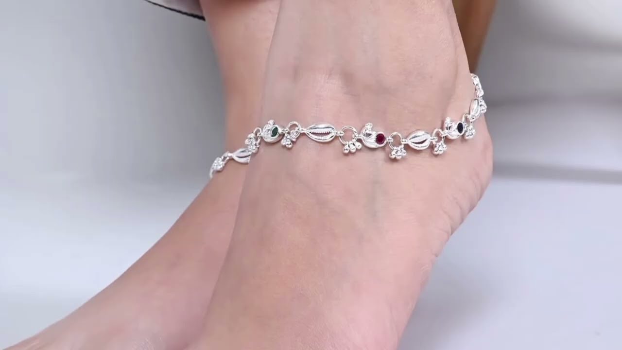 Light weight silver payal design|| latest silver anklet designs 2025 