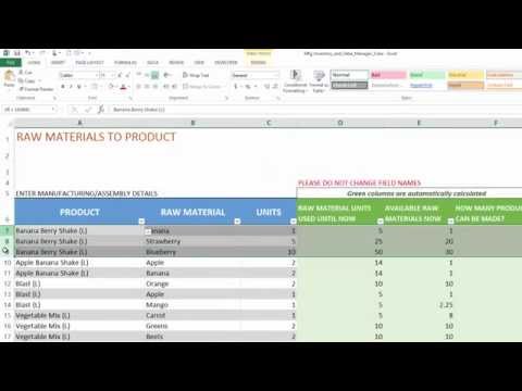 Manufacturing Inventory and Sales Manager Excel Template v1  Overview