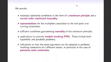 PGMO days 2020: First and second order necessary conditions in optimal control of evolution systems