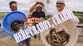 BLUE CRAB CRABBING/Chicken vs Fish/Crabbing ain't just about the CATCH *Bonus Seashell Sand $ Haul*