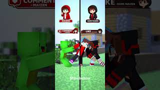 JJ Dark Sister vs Mikey, Who`s Stronger? 😲😂 - MAIZEN Minecraft #shorts