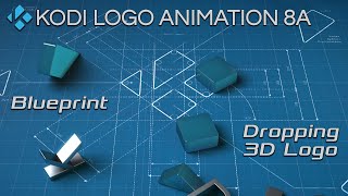 Kodi® Logo Animation 8A (12sec) Blueprint Dropping 3D Logo screenshot 5