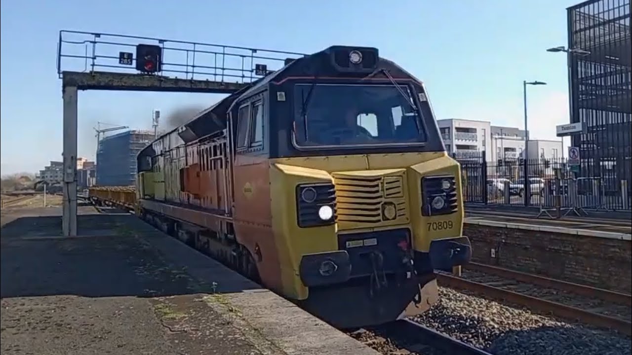 Trains at Taunton including 70809 01/03/2025 - YouTube