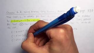 Chapter 6.6 Solving Problems Using Quadratic Models: Question 10 on page 359 By Tyler Hanna