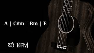 Acoustic Guitar Loop Strumming 80 BPM [ A  C#m  Bm  E ]