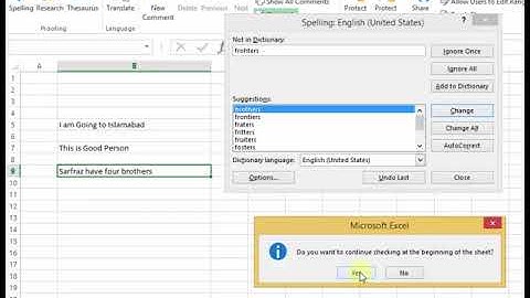 How To Spelling Check in MS Excel 2013 Tutorial p144 Urdu Hindi