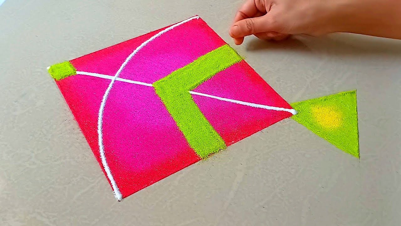 Kite Rangoli design | sankranti special rangoli | how to kite | New rangoli designs 2026