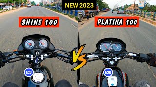 2023 Bajaj Platina 100 OBD-2 VS Honda Shine 100 BS7 OBD-2 | Detailed Comparison | Which one to Buy