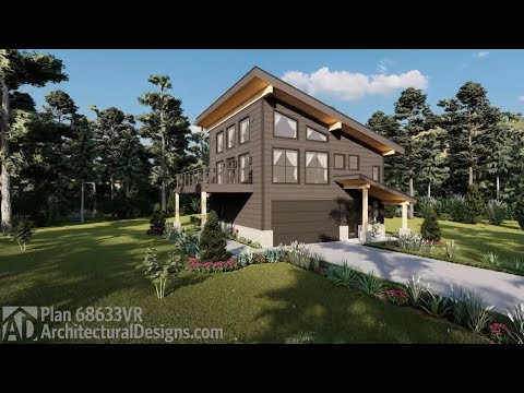 Virtual Walkthrough Tour - Mid-Century Modern House Plan 68633VR - Architectural Designs