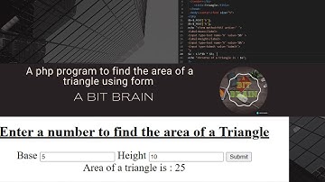 write a php program to find area of triangle using form in php