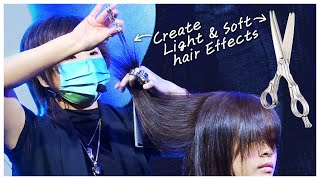 Two-Tone Hush Cut Feather Layered Haircut Tutorial - Soft & Light Hair Ends - Vern Hairstyles 85