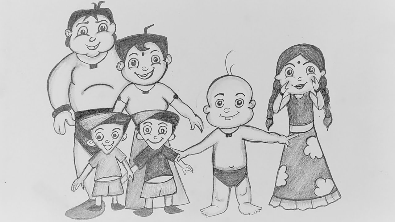 How to draw Chota Bheem  Chota Bheem drawing  Drawing easy step by step   Drawing ideas  YouTube