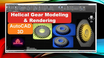 AutoCAD 3D Tutorial - How to Model Helical Gear using AutoCAD 2018 and Render it