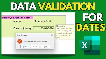 Data Validation in Excel | Make Your Data Entry Error-Proof | Excel Tutorial for Dates and Messages