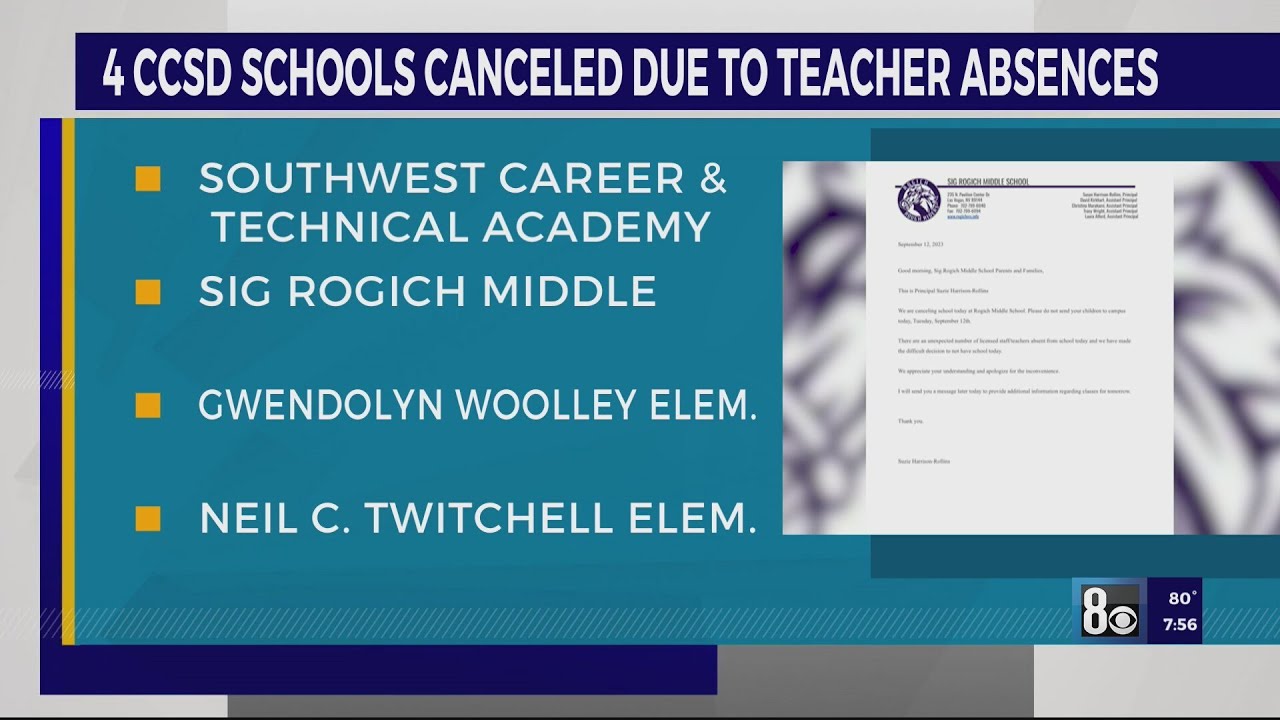 CCSD schools canceled due to teacher absences - YouTube