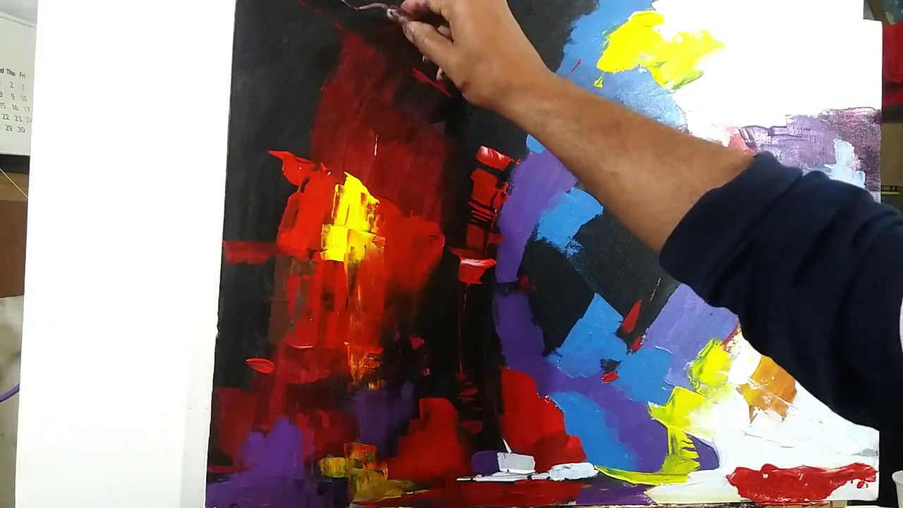 Abstract Painting/Simple And Colorful Acrylic Palette Knife Painting ...