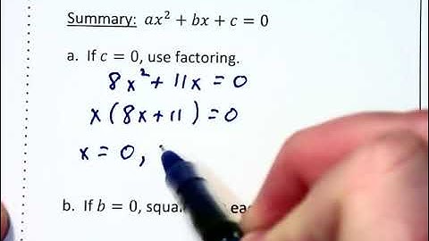 1.4a - Quadratic Equations - part 1