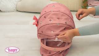 Bayer Dolls Pram Xeo With Fabric Ribbon - Pink