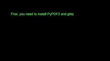 how to convert any PDF file into an audio book using python