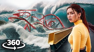 360° Ride Barrel ROLLER COASTER and Escape TSUNAMI FLOOD with Girlfriend VR 360 Video 4K Ultra HD by BRIGHT SIDE VR 360 VIDEOS 1,348,841 views 3 months ago 10 minutes, 6 seconds