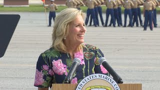 Dr Jill Biden serves as keynote speaker at Parris Island graduation ceremony